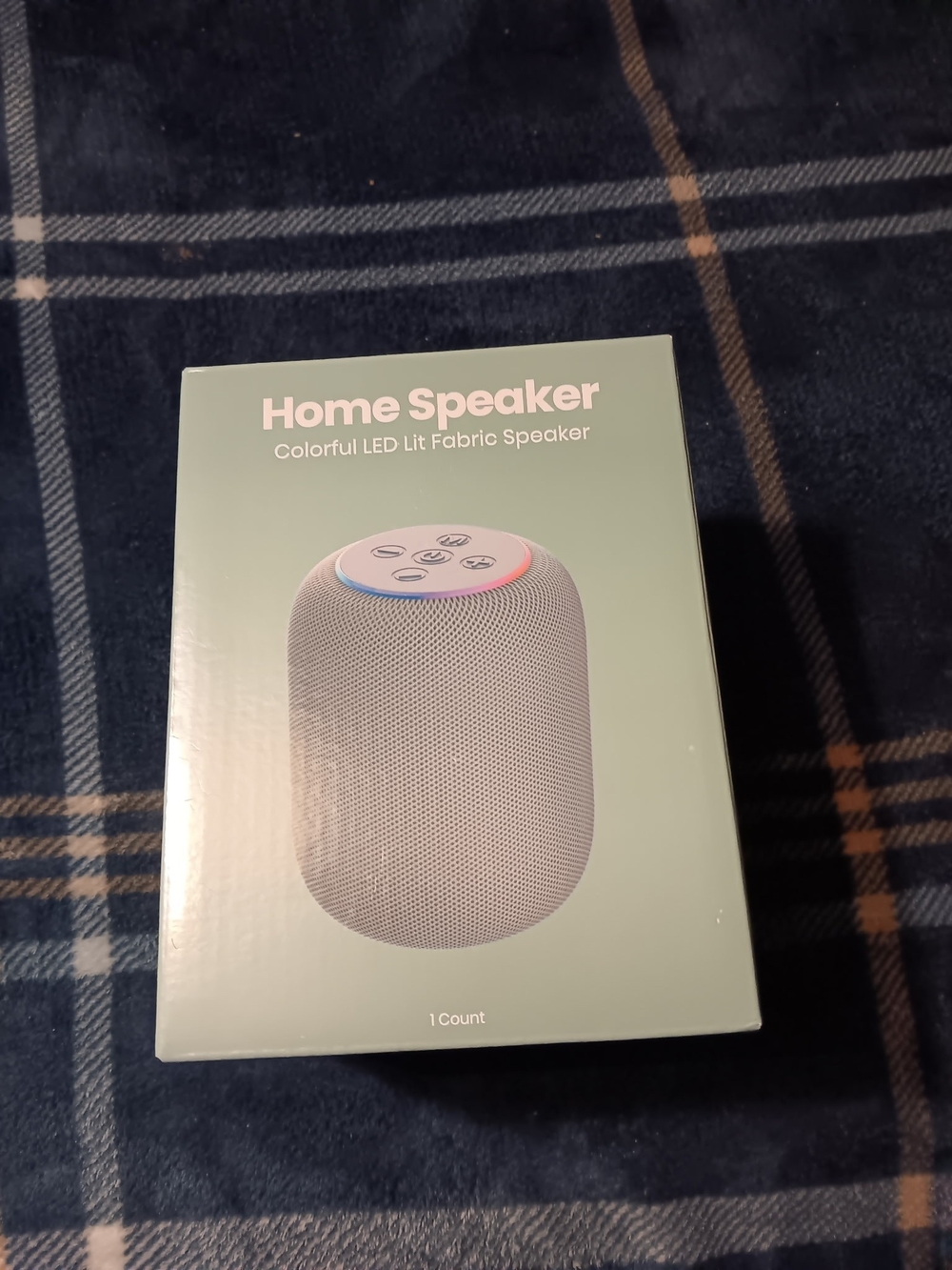 Colorful LED Lit Fabric Speaker - White